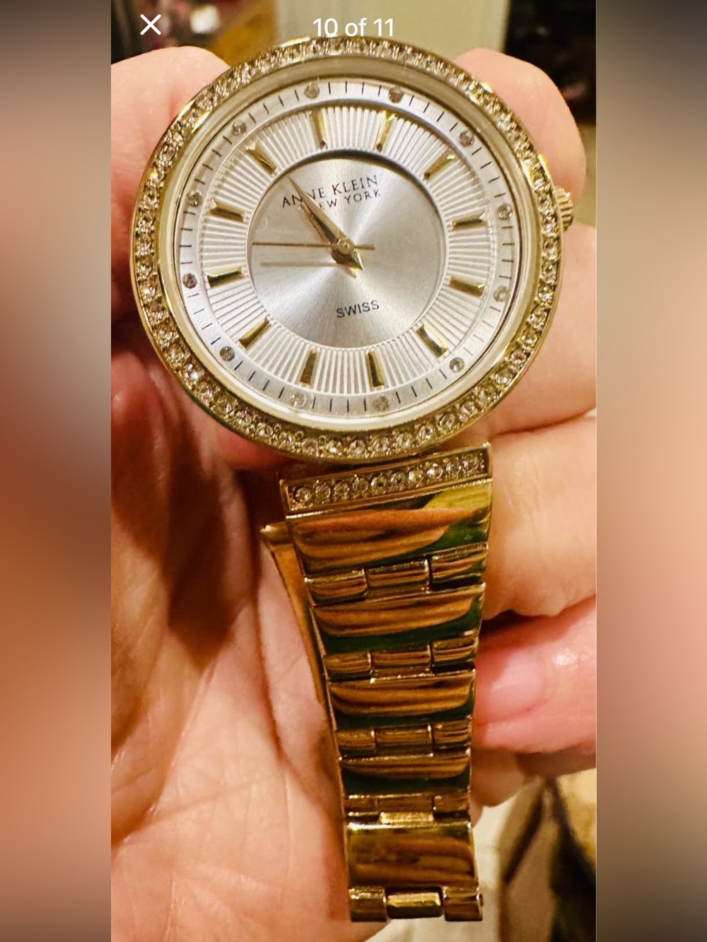 New in box Anne Klein Gold Diamond Watch